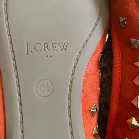 J. Crew Factory Suede Studded Classic Slip On Flats Women’s Orange, 6.5 - Picture 9 of 9